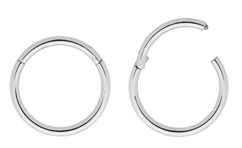 365 Sleepers (18G 6mm) 2PCS 316L Surgical Steel Hypoallergenic Septum Jewelry Hinged Segment Ring Body Piercing Hoop Lip Rings Helix Cartilage Rook Sleeper Earrings - Image 1